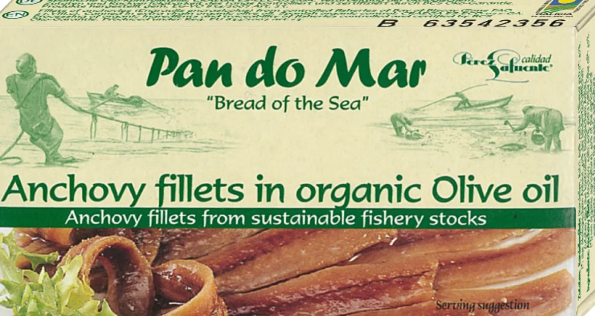 Anchois (Sardele) Filety w Bio Oliwie z Oliwek Extra Virgin 50g (30g) Pan Do Mar