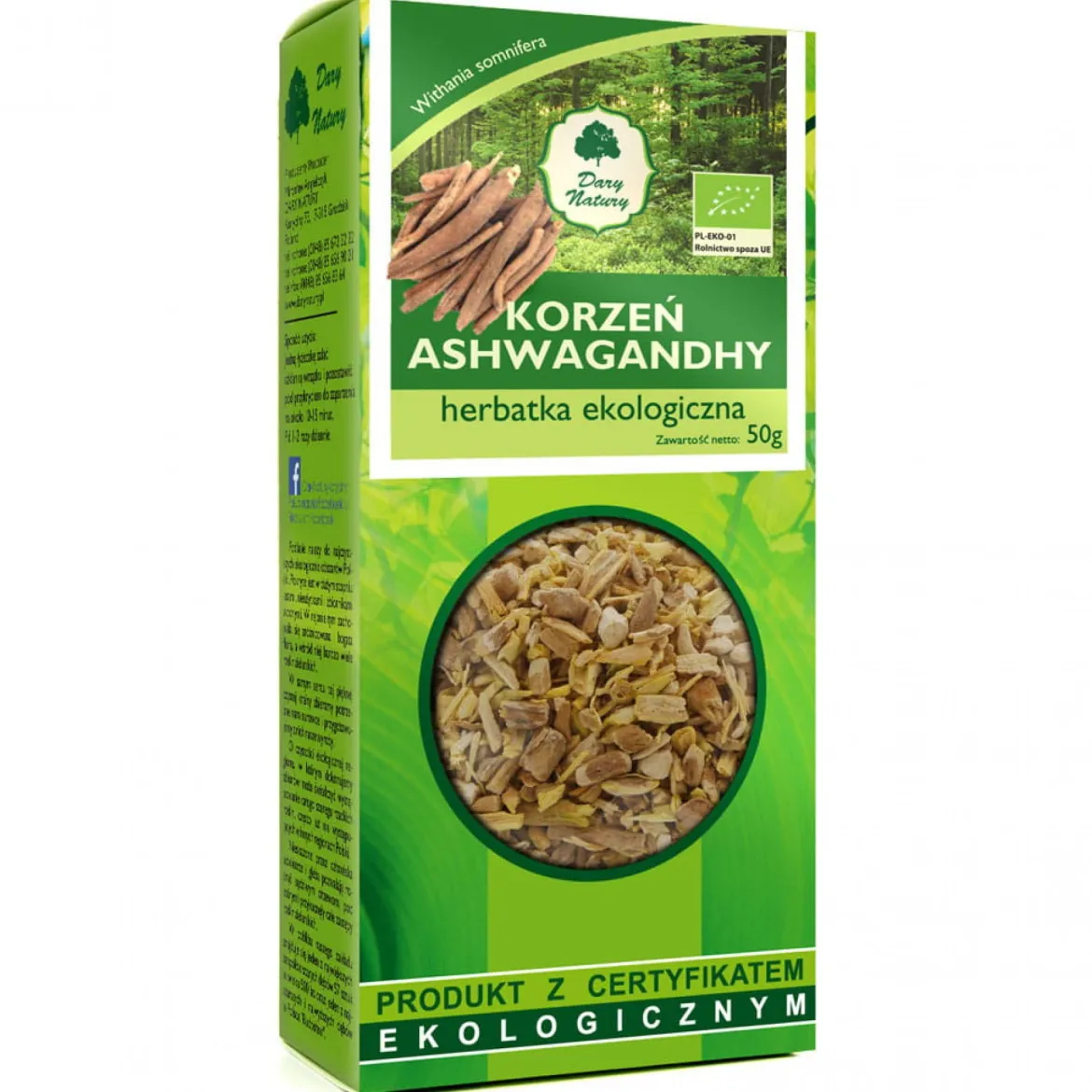 Ashwaganda korzeń EKO 50g Dary Natury