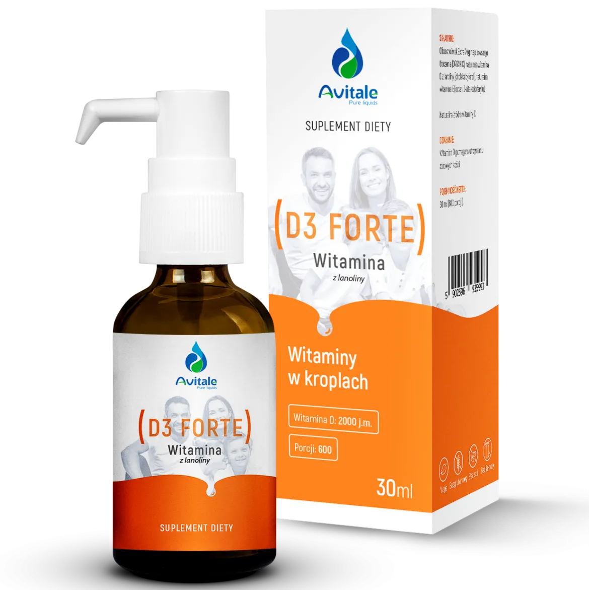 Avitale Witamina D3 Forte w kroplach 30 Aliness