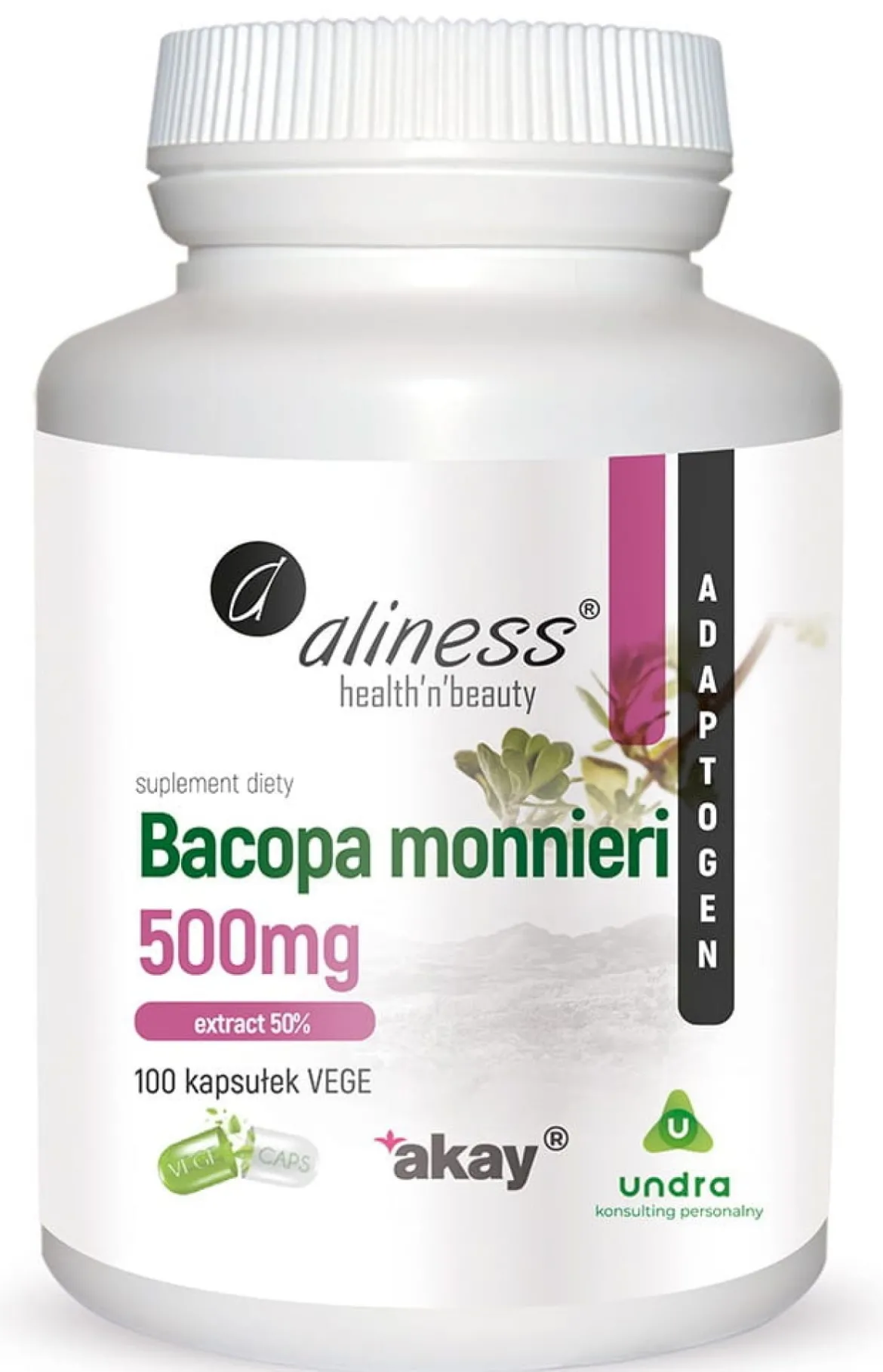 Bacopa monnieri extract 50%, 500 mg 100Vkaps Aliness
