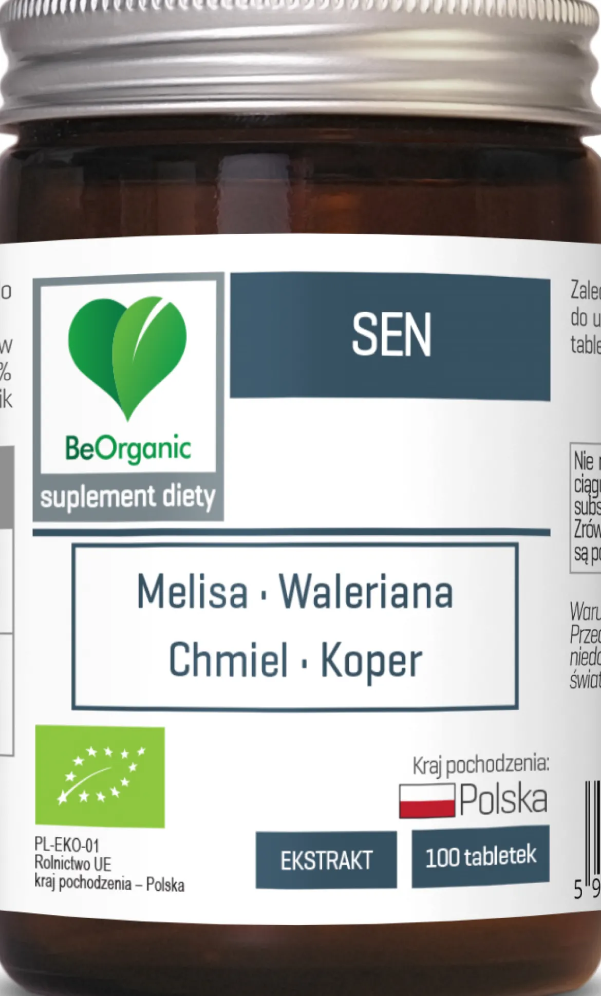 BeOrganic Sen BIO 450mg 100 tabletek Aliness