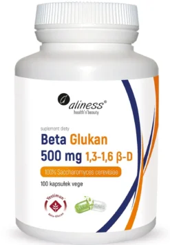 Beta Glukan 1,3-1,6 ß-D 500 mg 100 kapsułek Aliness