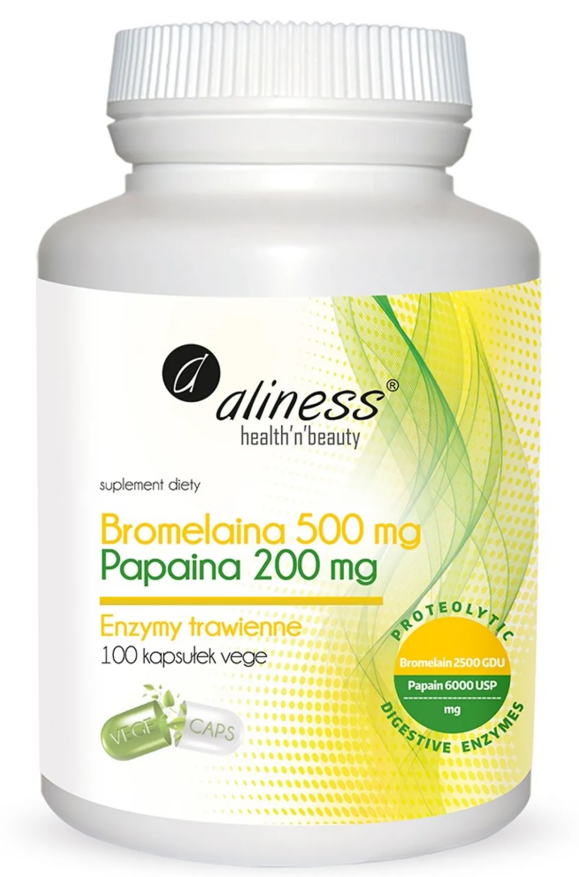 Bromelaina 500mg Papaina 200mg 100vcaps Aliness