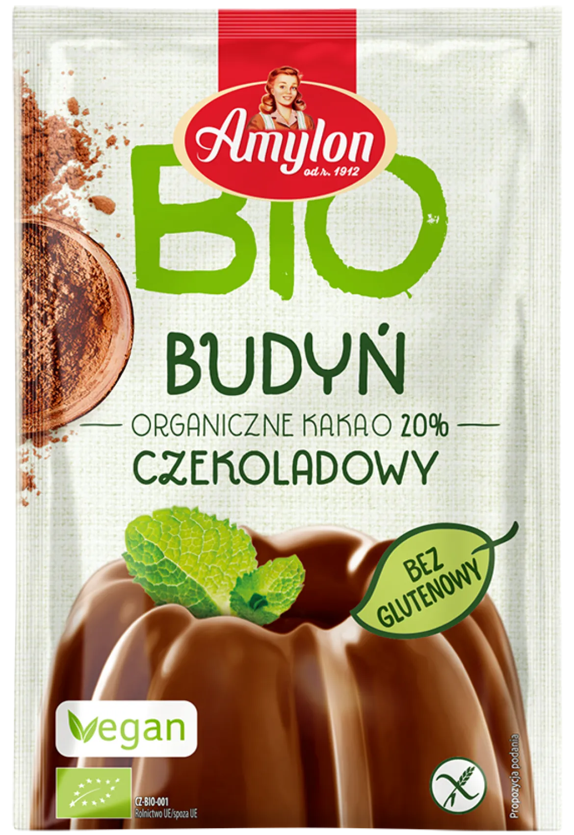 Budyń o Smaku Czekoladowym Bezglutenowy BIO 40g Amylon