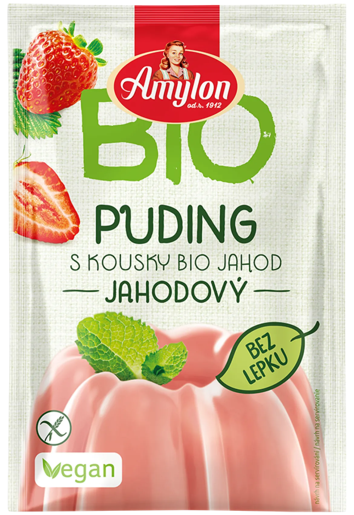 Budyń Truskawkowy Bezglutenowy BIO 40g Amylon