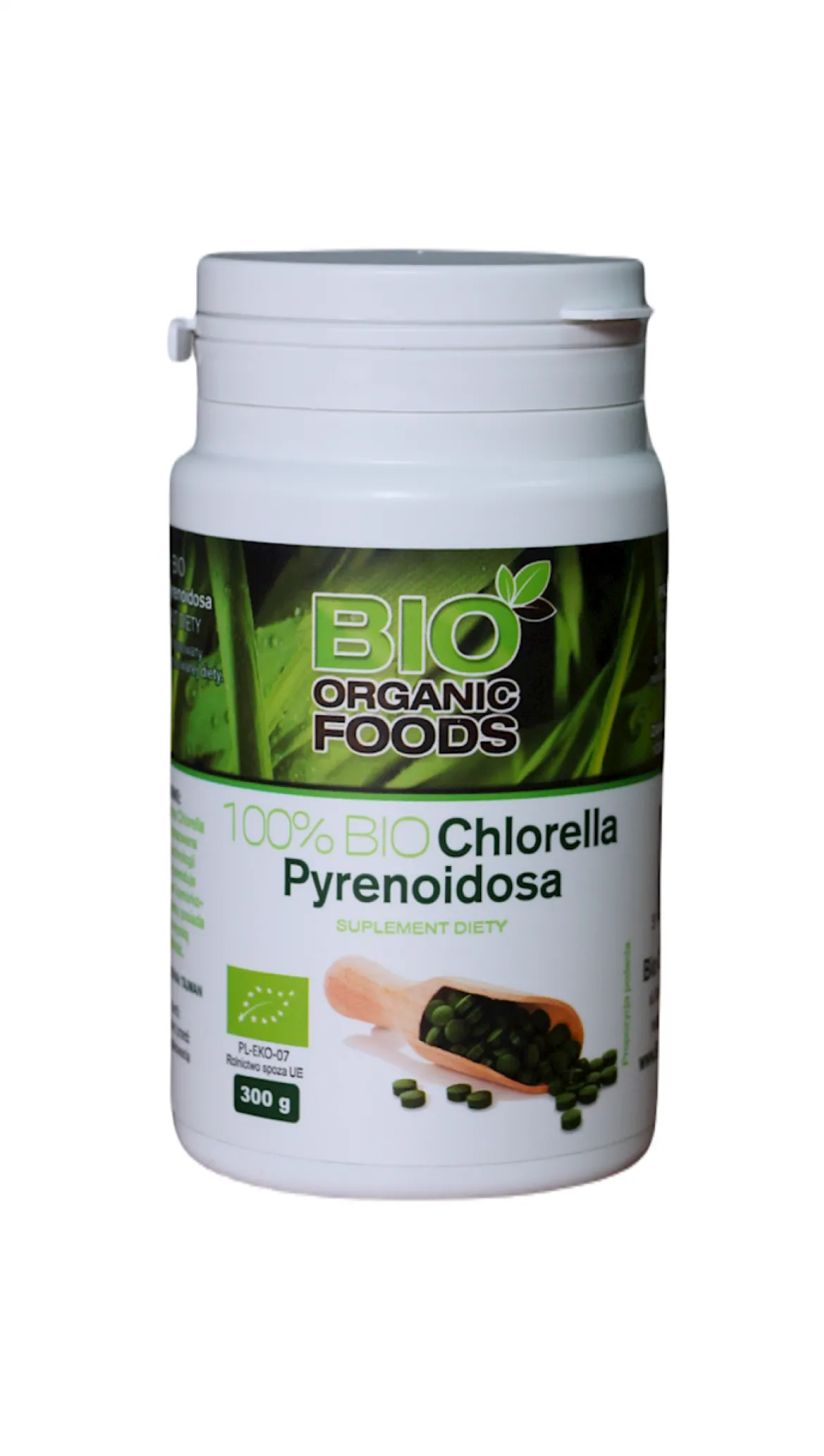 Chlorella pyrenoidosa w tabletkach 300g Bio Organic Foods