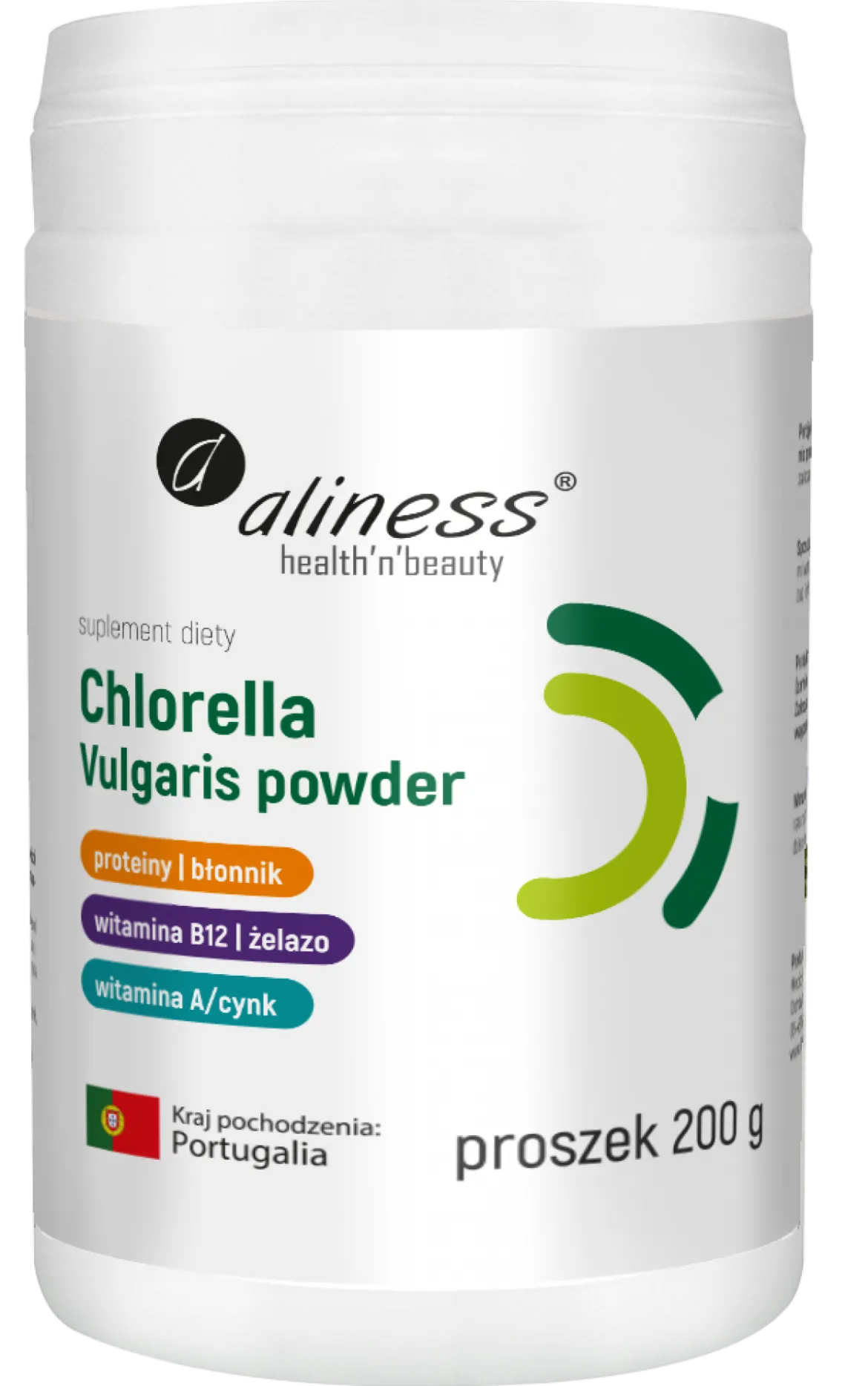 Chlorella Vulgaris powder 200g Aliness