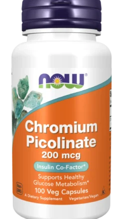 Chrom (pikolinian chromu) 200 mcg 100 kapsułek Now Foods