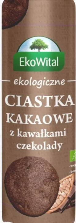Ciastka kakaowe z kawałkami czekolady BIO 250g EkoWital