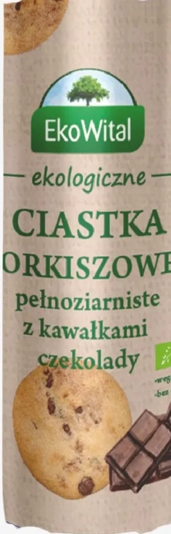 Ciastka orkiszowe pełnoziarniste z kawałkami czekolady BIO 250g EkoWital