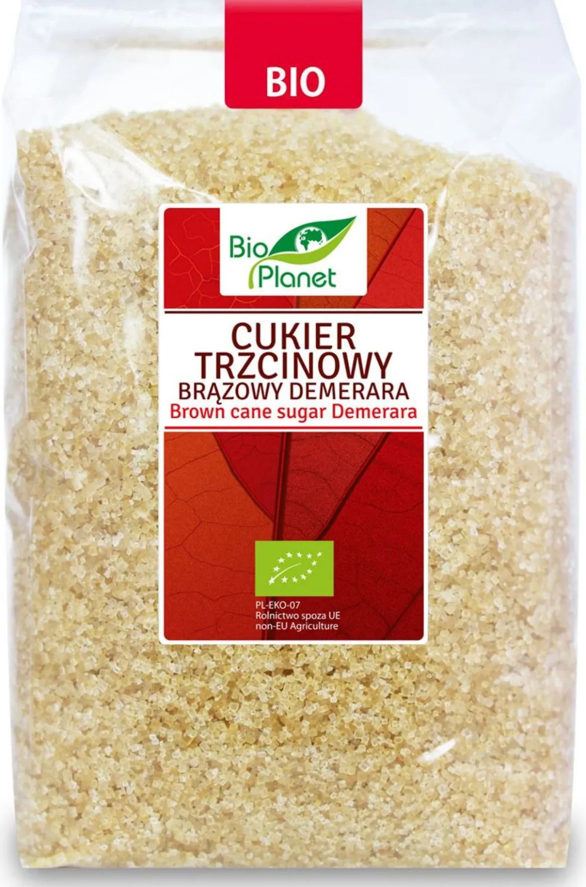 Cukier Trzcinowy Brązowy Demerara BIO 1kg Bio Planet