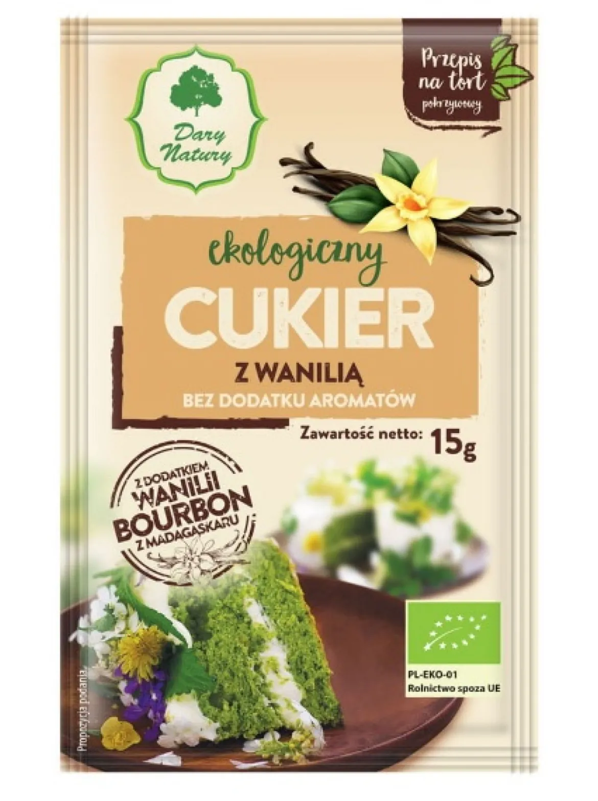 Cukier z wanilią Eko 15g Dary Natury