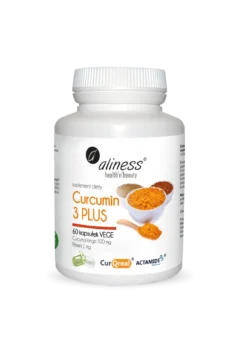 Curcumin 3 PLUS Curcuma longa 500 mg Piperin 1 mg 60 kapsułek Aliness