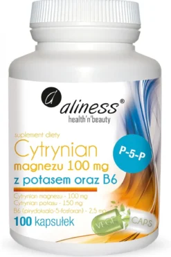 Cytrynian magnezu z potasem oraz B6 100 kaps Aliness