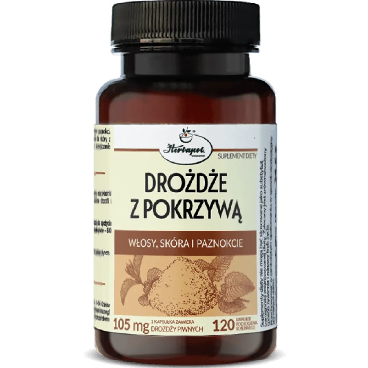 Drożdże z pokrzywą 120 kapsułek Herbapol Kraków