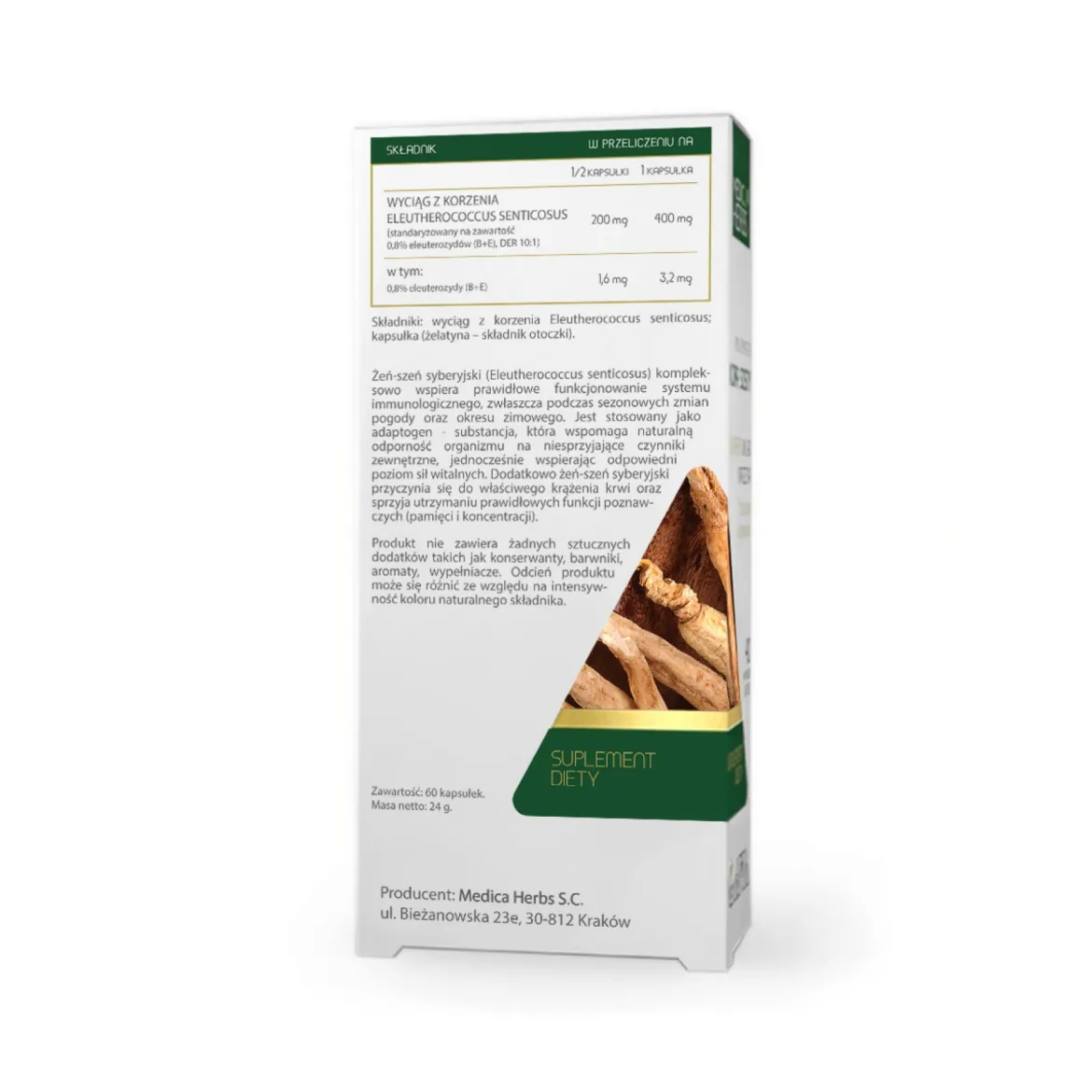 Żeń-szeń Syberyjski 400 mg 60 kaps. Medica Herbs