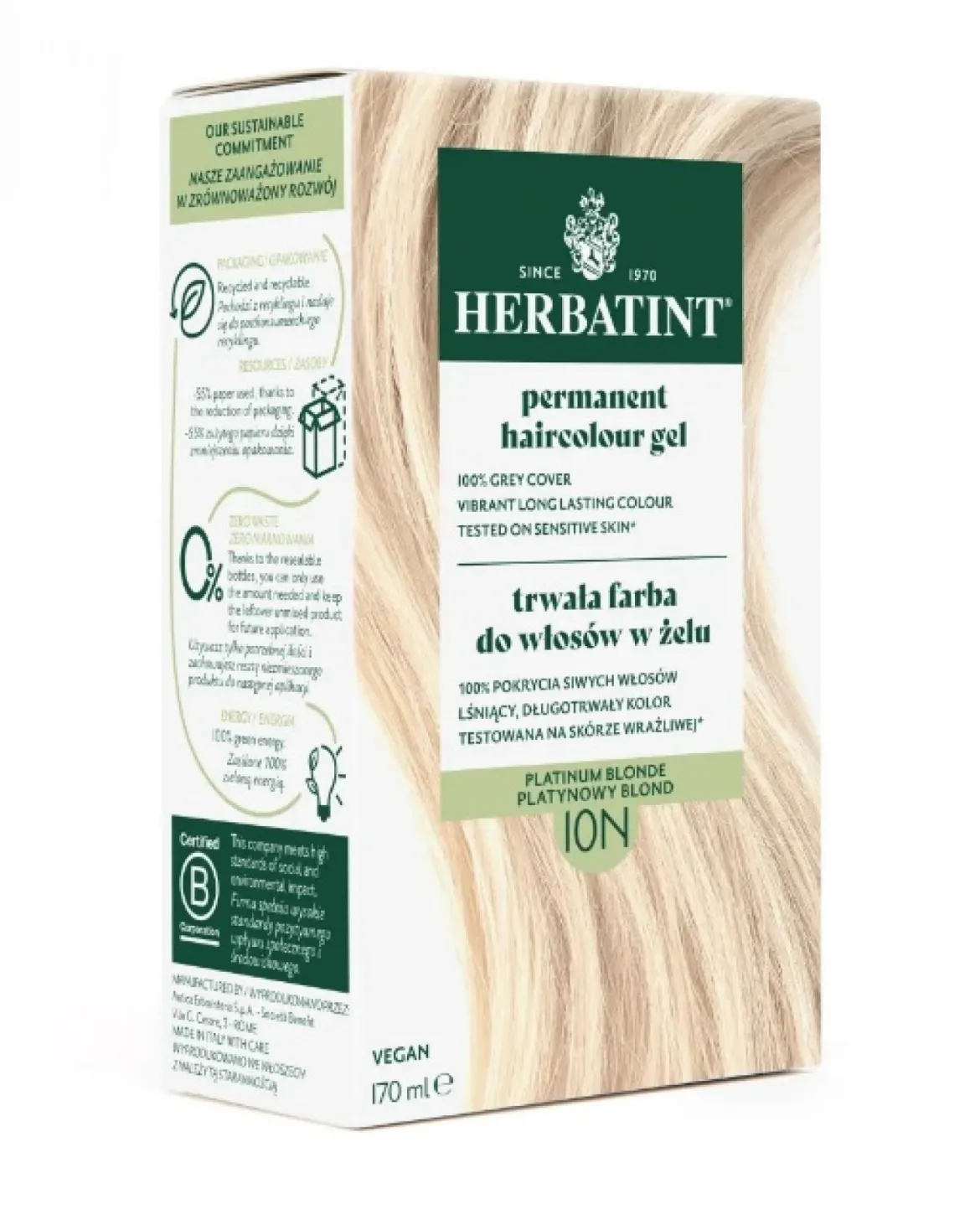 Farba do włosów 10N Platynowy Blond Herbatint