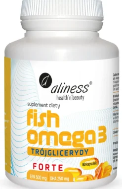 Fish Omega 3 FORTE Trójglicerydy 500/250mg 60 kaps. Aliness
