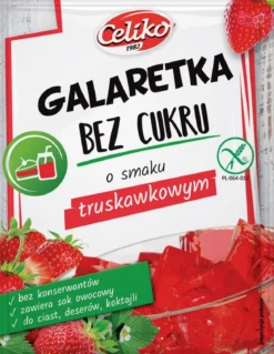 Galaretka bez Cukru o Smaku Truskawkowym Bezglutenowa 14g Celiko