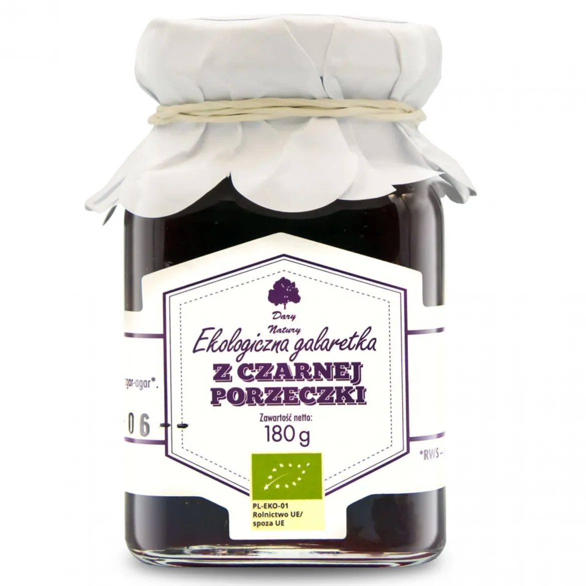 Galaretka z czarnej porzeczki EKO 180g Dary Natury