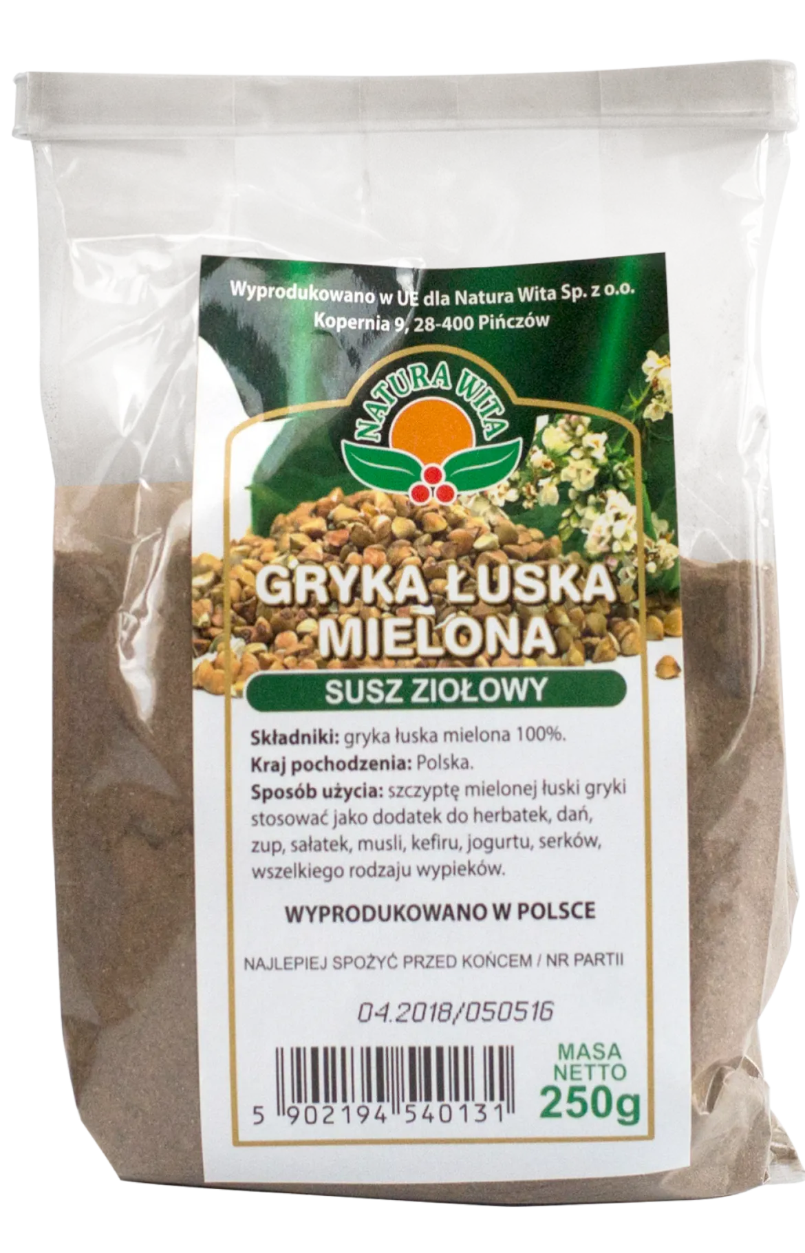Gryka Łuska mielona 250g Natura Wita