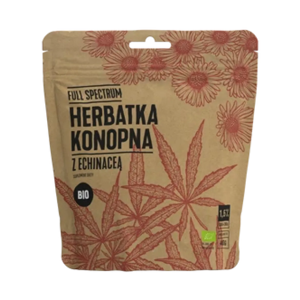 Herbata Konopna z Echinaceą 1,5% CBD+CBDA BIO 40g Cosma Cannabis
