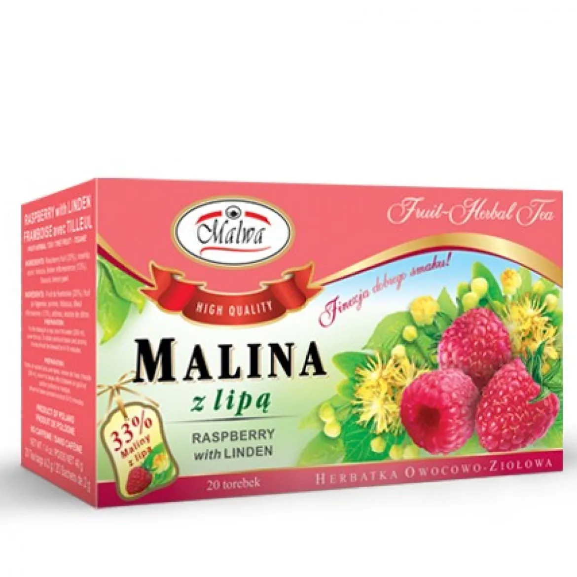 Herbata Malina z Lipą 20x2g Malwa