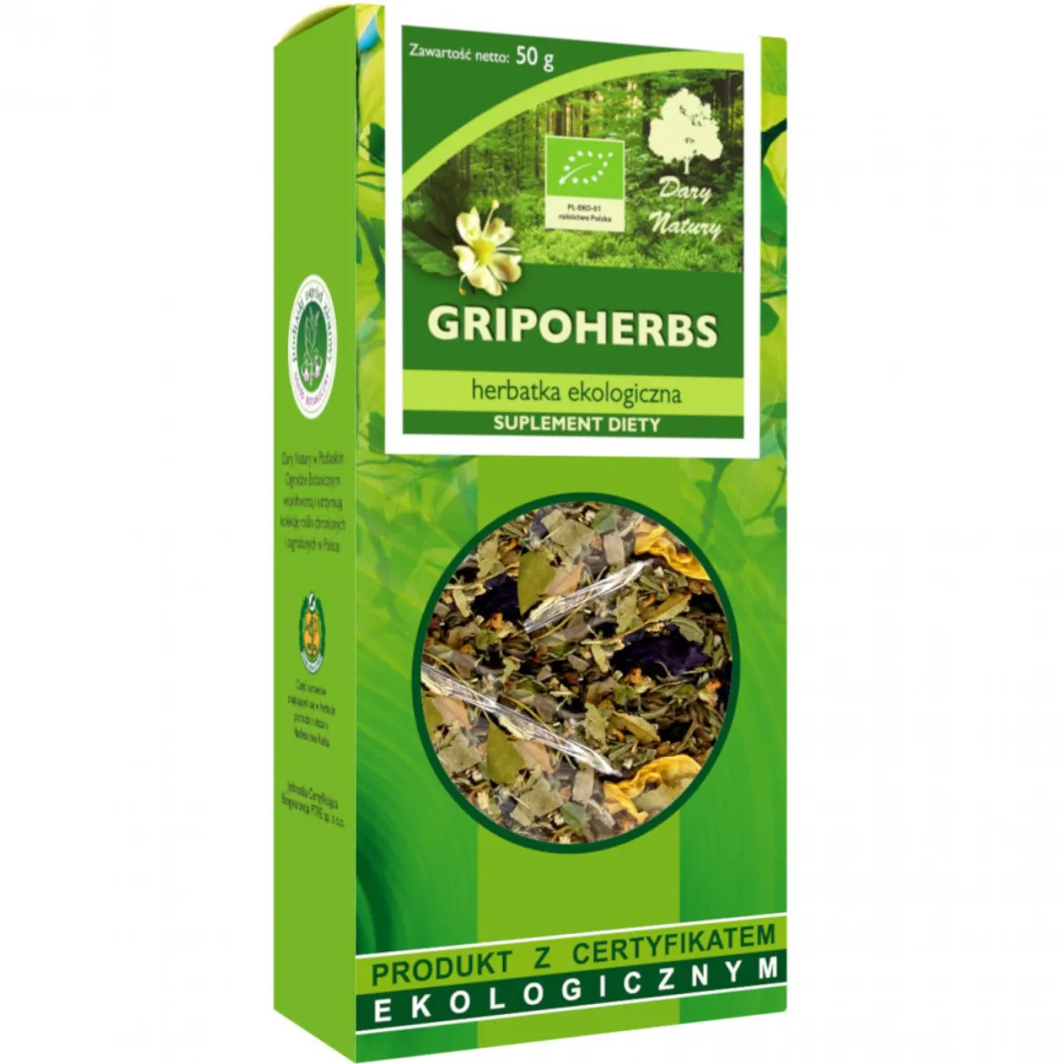 Herbatka Gripoherbs EKO 50g Dary Natury
