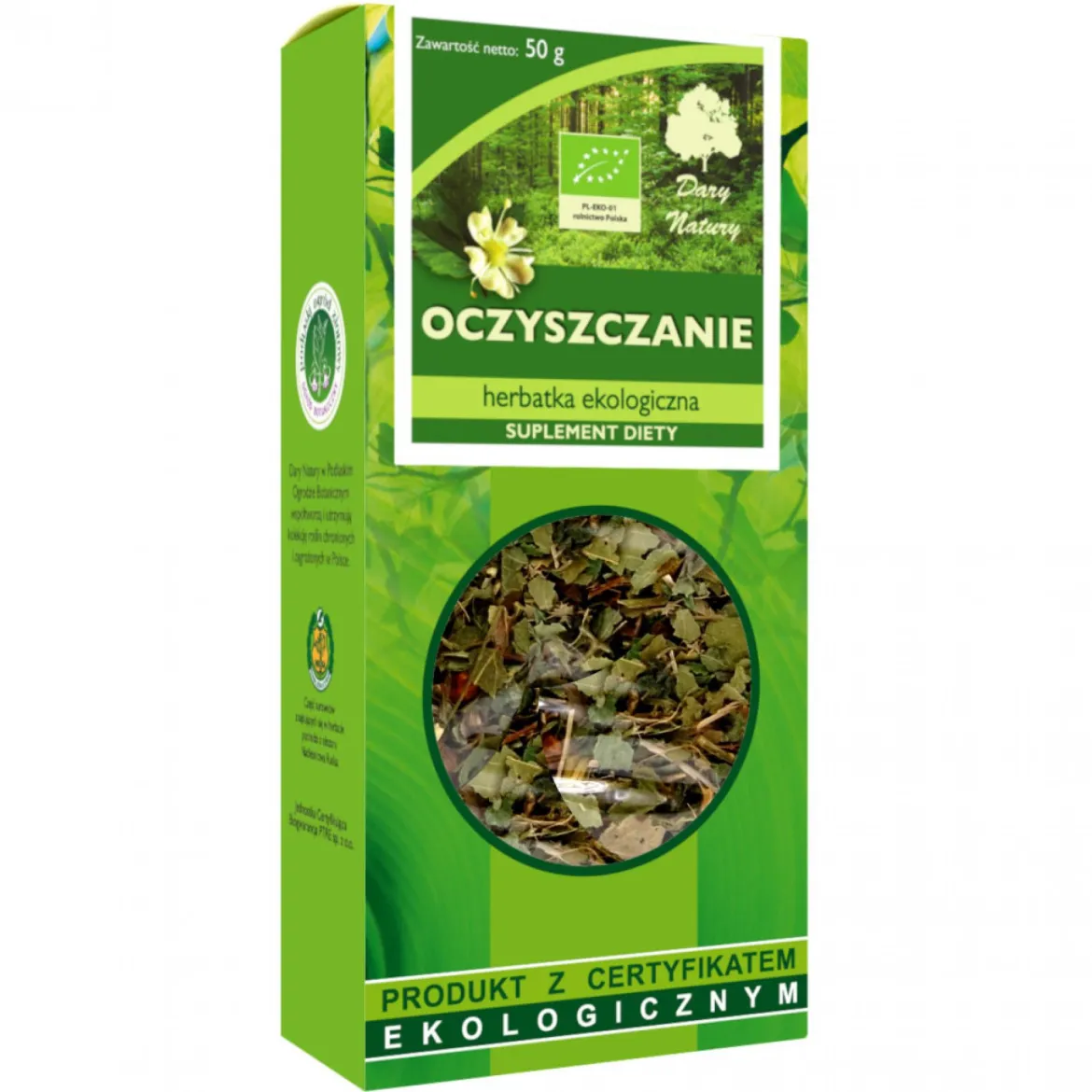 Herbatka Oczyszczanie EKO 50g Dary Natury