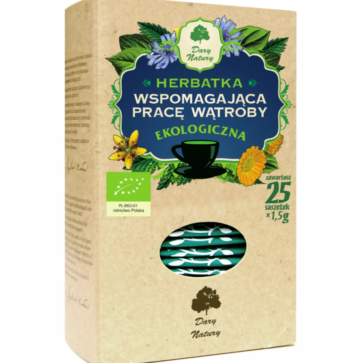 Herbatka Wspomagająca pracę wątroby EKO 25x1,5g Dary Natury