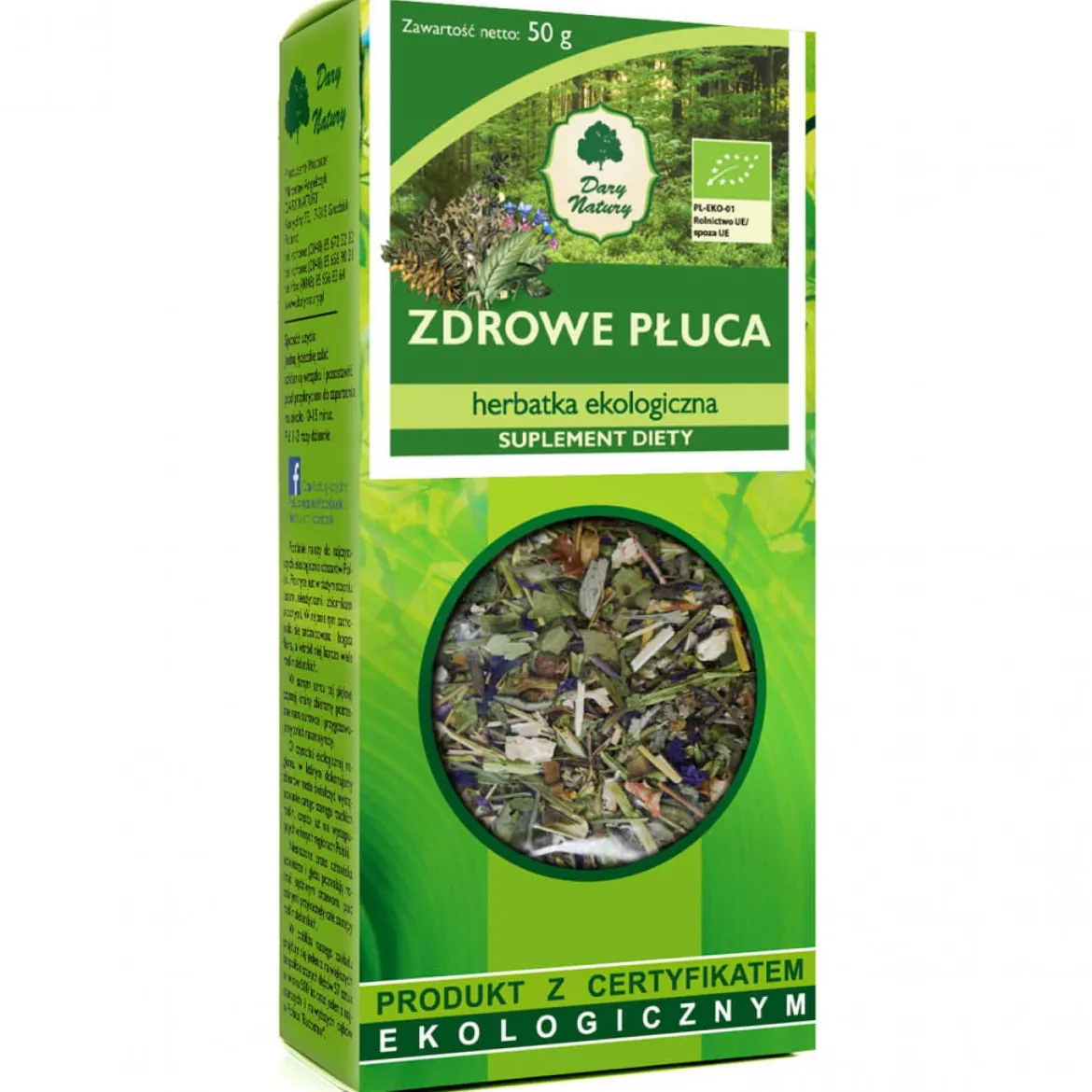 Herbatka Zdrowe Płuca Eko 50g Dary Natury