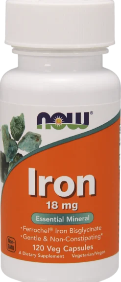 Iron 18mg 120 kapsułek Now Foods