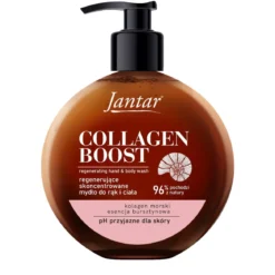 Jantar Collagen Boost Regenerujące mydło do rąk i ciała Esencja bursztynowa + kolagen morski 400ml Farmona