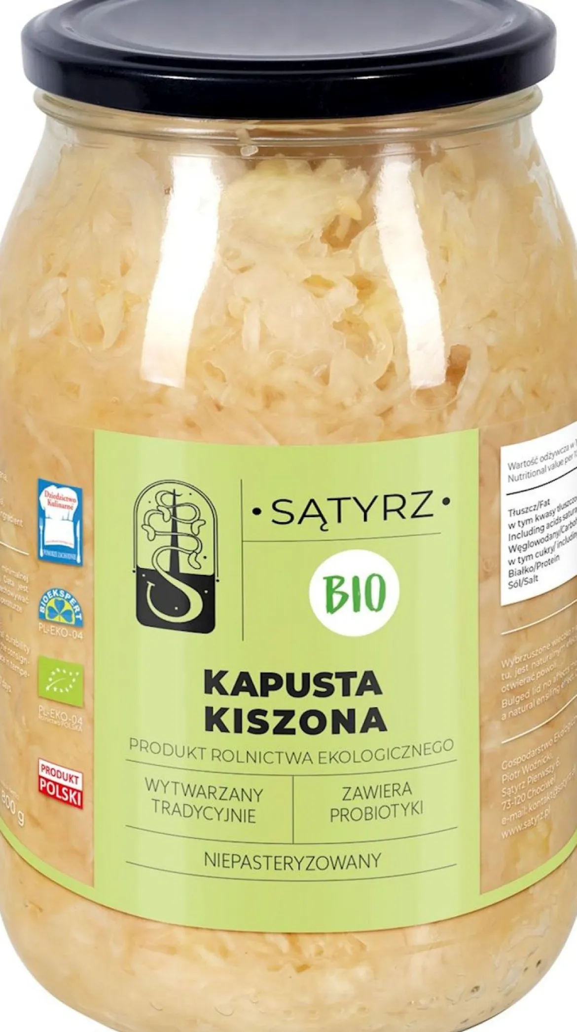 Kapusta Kiszona BIO 800g Sątyrz
