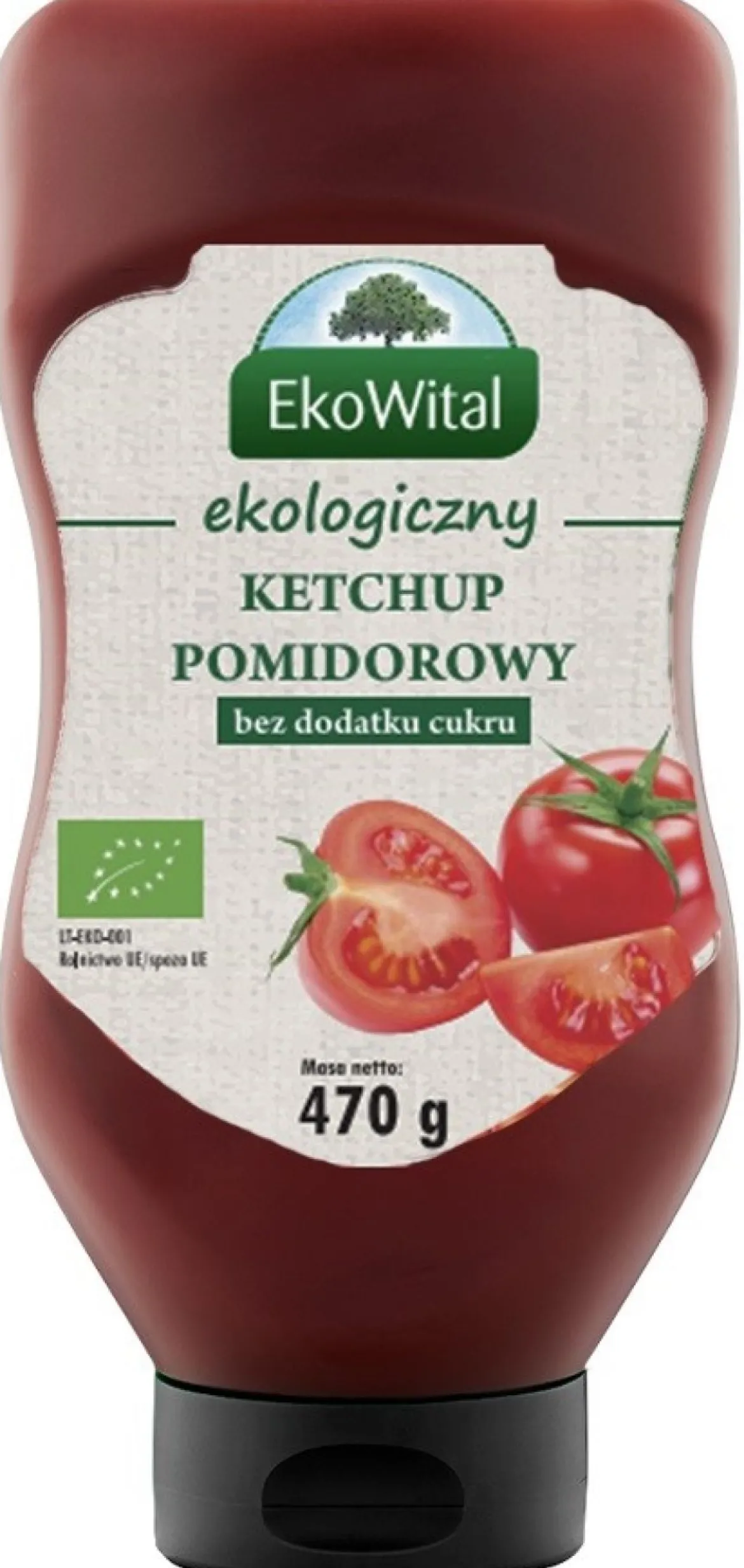 Ketchup bez dodatku cukru BIO 470g EkoWital