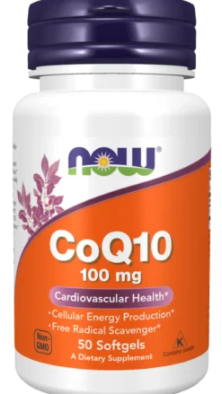 Koenzym Q10 100mg z witaminą E 50 kapsułek Now Foods