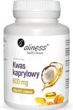 Kwas kaprylowy (60% C8) 600 mgx90caps Aliness