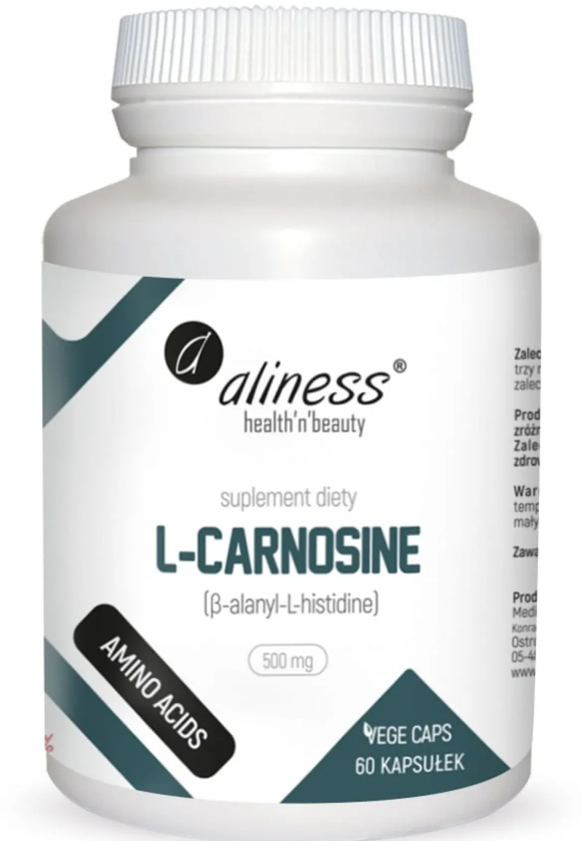L-Carnosine500mg 60 kapsułek Vege Aliness