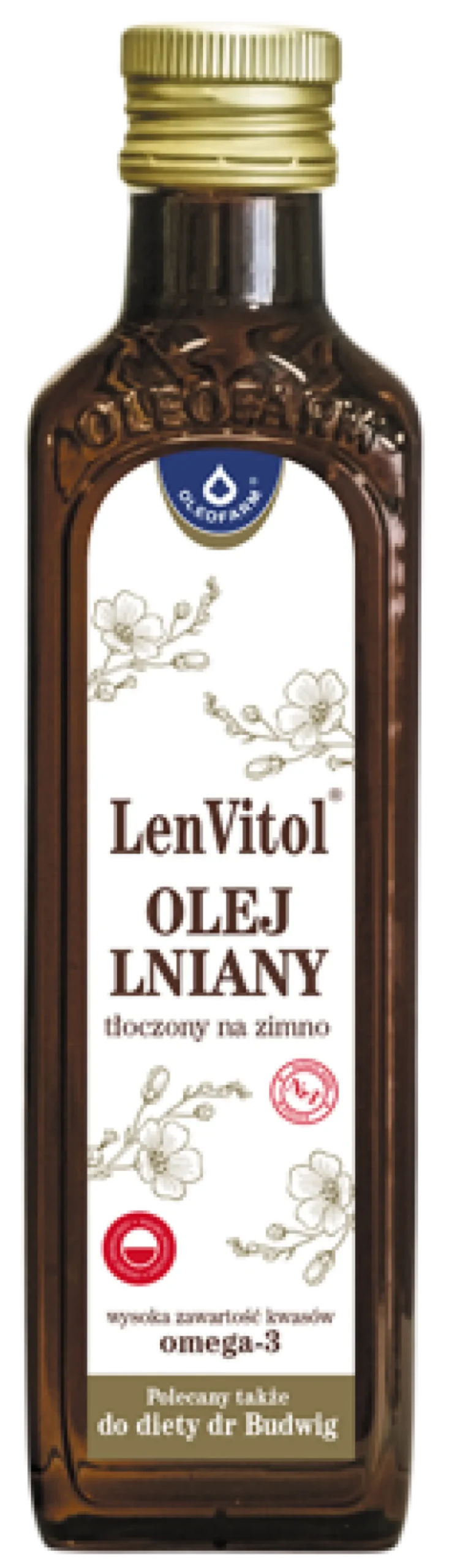LenVitol - olej lniany tłoczony na zimno 250ml Oleofarm