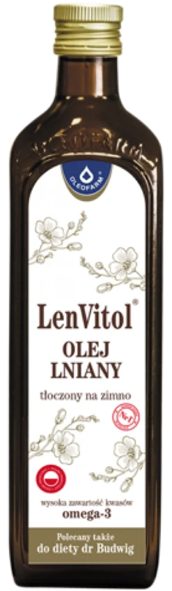 LenVitol - olej lniany tłoczony na zimno 500ml Oleofarm