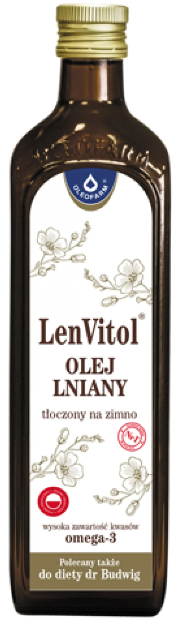 LenVitol - olej lniany tłoczony na zimno 500ml Oleofarm