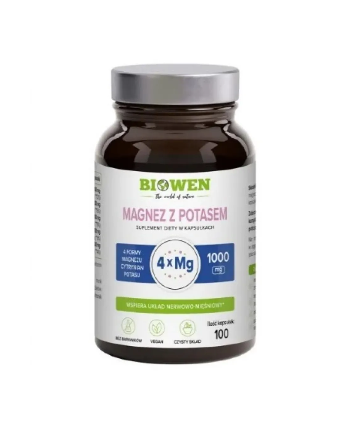 Magnez z potasem 100 kapsułek Biowen