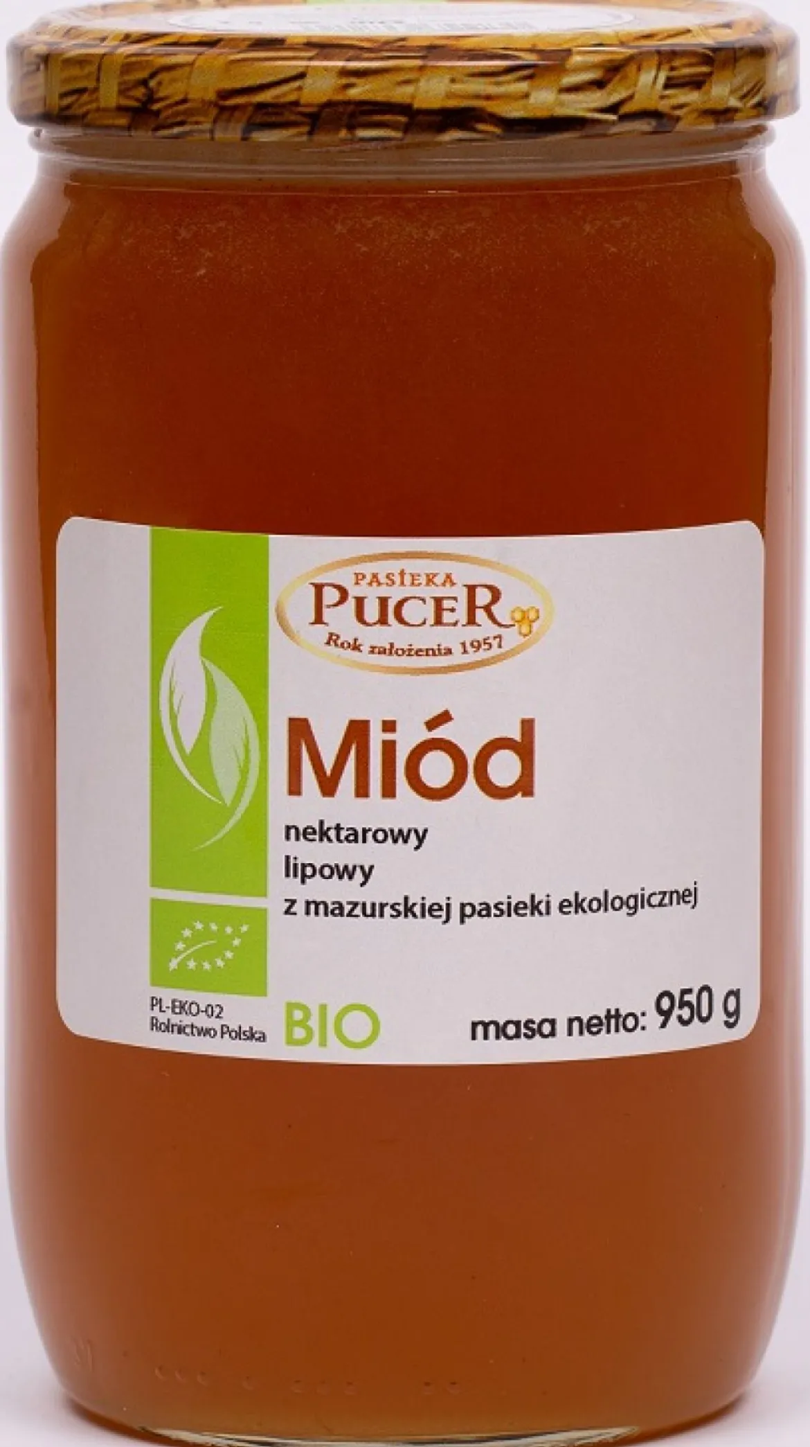 Miód Nektarowy Lipowy BIO 950g Pasieka Pucer