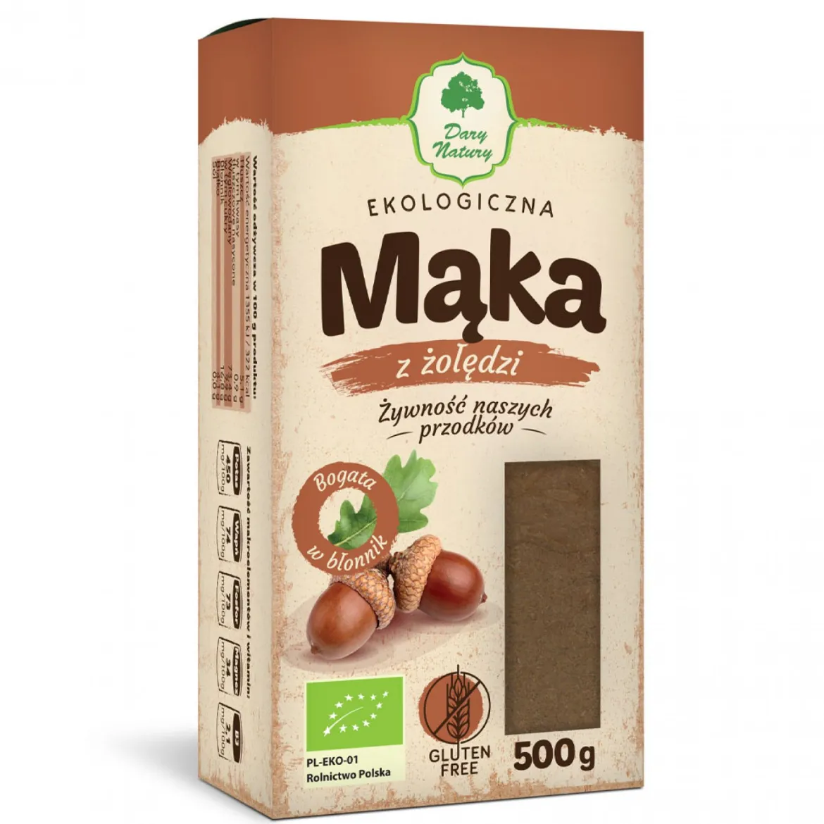 Mąka z żołędzi Eko 0,5kg Dary Natury