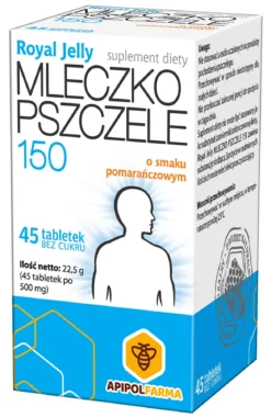 Mleczko Pszczele Royal Jelly 150 45tab.Apipol Farma