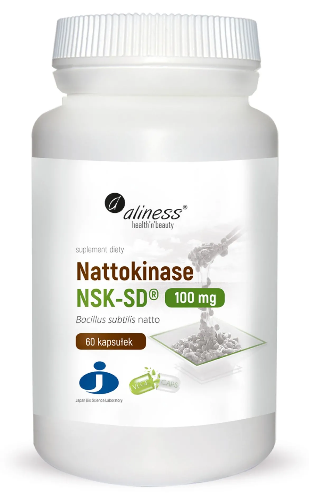 Nattokinase NSK-SD® 100 mg x 60 Vege Caps Aliness