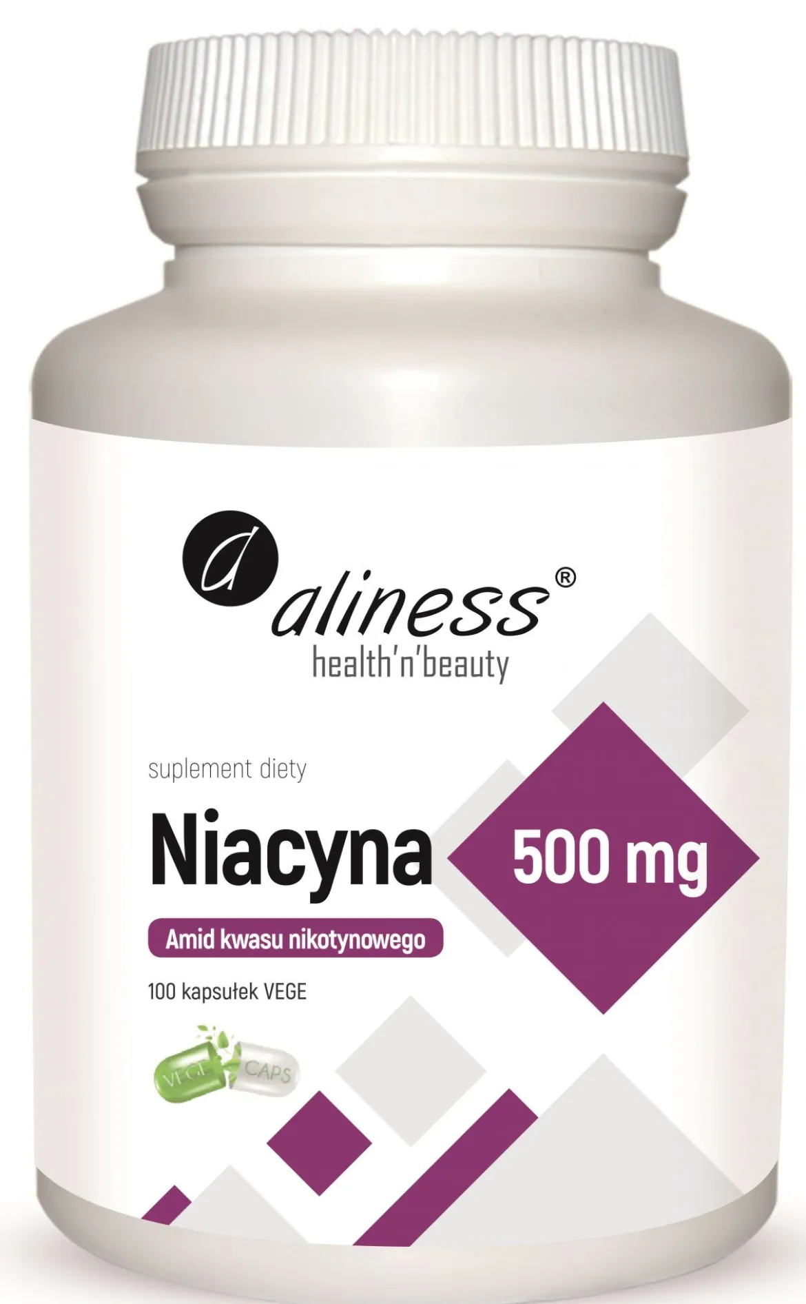 Niacyna, Witamina B3, Amid kwasu nikotynowego 500 mg Aliness