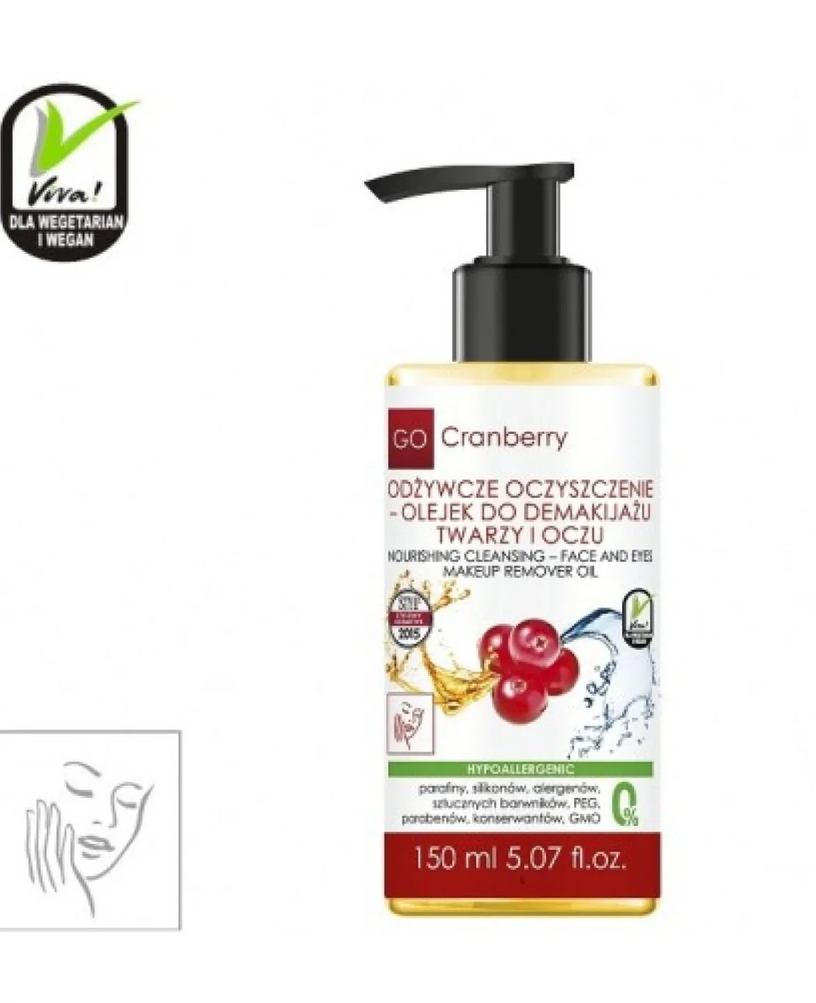 Olejek do demakijażu twarzy i oczu 150ml GoCranberry