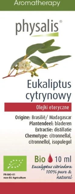 Olejek Eteryczny Eukaliptus Cytrynowy BIO 10ml Physalis
