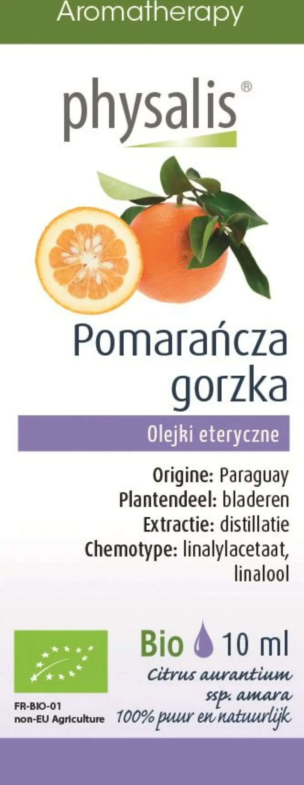 Olejek Eteryczny Pomarańcza Gorzka/ Drzewo pomarańczowe BIO 10ml Physalis